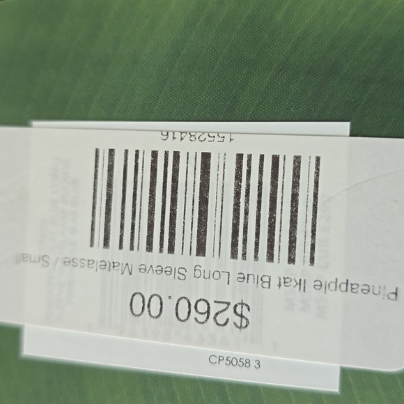 FARM Rio Pineapple Ikat Beaded Matelasse Button Front Euro Boho Top Blue NWT - Picture 12 of 16